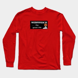 Nebraska sign - NE State Sign in black Long Sleeve T-Shirt